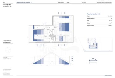 Appartement 3 pièces au 2e étage dans la promotion 11, route des Jurêts à Choulex