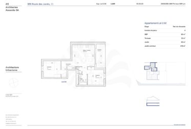 Appartement 4P Rez-de-jardin dans la promotion 11, route des Jurêts à Choulex
